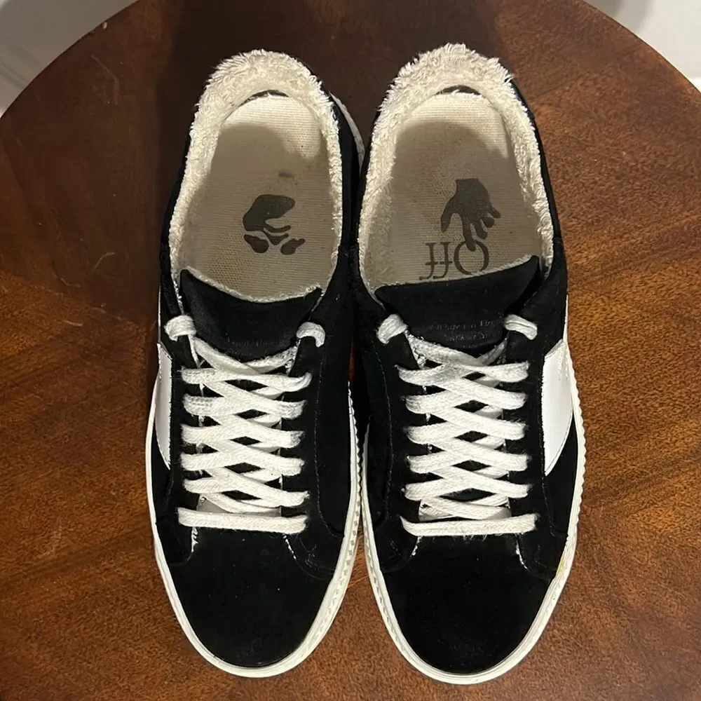 🔥 Off-White Virgil Abloh Arrow Women's Sneakers Sz 36 EU / 6 US Black White EUC